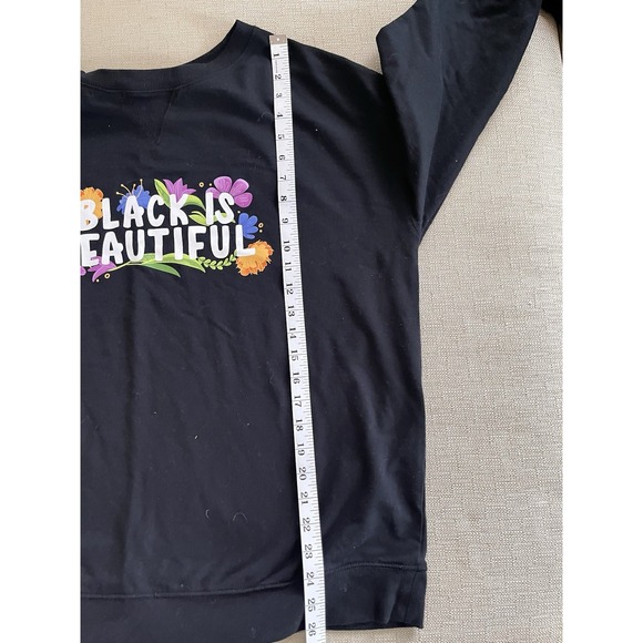 Graphic Sweatshirt Black is Beautiful  Floral XXL Pullover Casual Boho Cozy - Picture 6 of 8